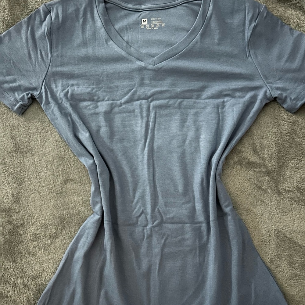 Women's V-Neck Blue Top